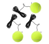 SHERCHPRY Lot de 3 Balles de Tennis avec Corde Élastique Entraînement Portable pour Débutants Balles Rebondissantes en Fibres Chimiques Résistantes Adaptées à L’Entraînement en Intérieur