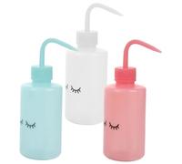 SHERCHPRY Lot de 3 Flacons Souples de 250 Ml Embout Coudé Incurvé, Bouteilles de Lavage pour Cils et Tatouage, Flacons de Rinçage à Presser pour Liquides, Outils Compacts pour Soins