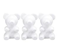 SHERCHPRY Lot de 3 Moules en Mousse Petit Ours Assis 20 CM Modèles Décoratifs DIY pour Loisirs Créatifs Peinture et Décoration de Bureau Boules d’Ours à Personnaliser