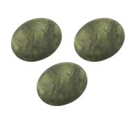 SHERCHPRY Lot de 3 Set de Pierres de Massage Naturelles Olive 5x6 Cm pour Massage Spa Visage et Corps, Masseur Gua Sha en Pierre Chaude, Kit Bien-être Détente Musculaire et Relaxation