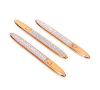 SHERCHPRY Lot De 3 Stylos Eye-liner Gel Waterproof Taille Moyenne Pointe Fine, Auto-adhésif Sans Colle, Pour Maquillage Femmes Sophistiquées, Tenue Longue Durée, Séries Cristal Rose Et Pailleté