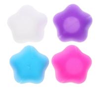 SHERCHPRY Lot de 4 Bouchons Presse-Dentifrice en Silicone à Fermeture Automatique Outils Pratiques pour Presser le Dentifrice Couleurs Violet Blanc Bleu et Rose Accessoires Compacts