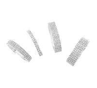 SHERCHPRY Lot de 4 Bracelets Extensibles en Cristaux Scintillants 2 à 5 Rangs, Bracelets Élastiques en Cristal, Bijoux Féminins pour Mariage, Anniversaire et Fête, Accessoires Élégants