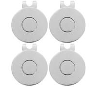 SHERCHPRY Lot de 4 Clips pour Marqueur de Balle de Golf en Métal Fixation Plate pour Casquette Accessoires de Golf Polyvalents Résistants aux Intempéries pour Entraînement et
