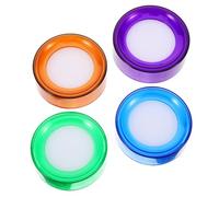 SHERCHPRY Lot de 4 Humidificateurs de Doigts en Éponge pour Comptage D'argenté, Bureau et Tri de Documents, Couleur Verte, Violette, Bleue et Orange, Accessoire Pratique en Plastique
