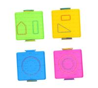 SHERCHPRY Lot de 4 Plaques à Clous en Plastique 16-17,5 Cm, Panneau Perforé pour Apprentissage des Mathématiques, Outils Géométriques Éducatifs pour École Primaire, Couleur Aléatoire