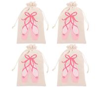 SHERCHPRY Lot De 4 Sacs De Danse À Cordon Coulissant Sac À Chaussures De Ballet Pochette De Rangement Portable pour Chaussures De Danse Costumes Accessoires De Spectacle