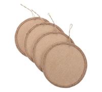 SHERCHPRY Lot de 4 Toiles en Lin Rondes 20 CM Panneau de Toile de Jute pour Peinture à L'Huile Décoration Murale Rétro pour Garçon et Filles Support Créatif DIY pour Salle de Classe et