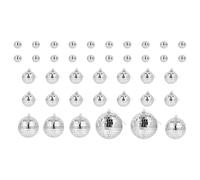 SHERCHPRY Lot de 40 Boules Disco Argentées en Verre Réflexion Brillante pour Décoration de Mariage et Fêtes, Sphères à Facettes Design Classique