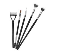 SHERCHPRY Lot De 5 Pinceaux À Mascara En Éventail Outils De Maquillage Brosse De Nettoyage Pour Cils Bâtonnets Applicateurs De Fard À Paupières Peigne À Cils Et Brosse À Sourcils