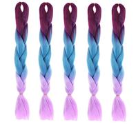 SHERCHPRY Lot De 5 Tresses Synthétiques Pré-Étirées Pour Perruques Cheveux Longs Tresses Africaines Dégradé De Couleurs Fausses Tresses Fibre Chimique Haute Température Yaka