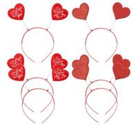 SHERCHPRY Lot de 6 Bandeaux Saint-valentin de Cœur Rouges, Accessoires Légers et Flexibles pour Cheveux, Taille Unique, pour Fêtes, Carnaval et Bals Masqués, Accessoires Garçon et Filles