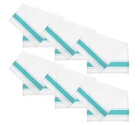 SHERCHPRY Lot de 6 Chiffons à Polir les Verres à Vin en Coton Épais Serviettes de Table Vert Blanc Rayé Petit Format 30X50 CM Absorbants Perte de Fibres pour Nettoyage et Essuyage