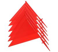 SHERCHPRY Lot de 6 Drapeaux Triangulaires de Marquage pour Jardin en Abs Rouge, Indicateurs D'irrigation de Pelouse, Outils de Repérage pour Arroseurs Automatiques, Usage Extérieur Jardin