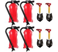 SHERCHPRY Lot de 8 set de Ballons Gonflables en Aluminium Forme Extincteur et Pelle Incendie Décorations Colorées pour Fête D’Anniversaire sur Thème Pompiers Accessoires Légers et