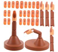 SHERCHPRY Man Entraînement à Ongles Doigt Simulé Pour Nail Art Main Articulée Marron Base Amovible Outil De Manucure Pour Débutants