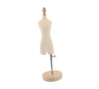 SHERCHPRY Mannequin de Couture Miniature 1/4 Format Compact Base Bois Couleur Naturelle Corps Ajustable pour Vêtements Accessoire D’Affichage pour Ateliers et Loisirs Créatifs
