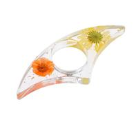 SHERCHPRY Marque-Page Transparent en Résine avec Fleurs Séchées Grand Format Anneau pour Pouce Ergonomique Accessoire Lecture Pratique et Élégant pour Étudiants et Enseignants