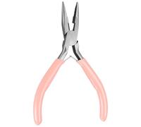 SHERCHPRY Mini Pince à Bec Fin Dents Poignée en Caoutchouc Rose Acier Inoxydable Outil Multifonction pour Fabrication et Réparation de Bijoux Bricolage Précis Accessoire Portable
