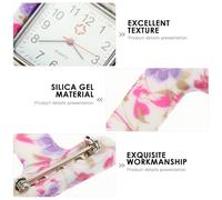 SHERCHPRY Montre à Gousset Infirmière Silicone, Lot 4 Pièces, Surveillance Infirmière, Cadran Quartz, Confortable, Couleur Variée, Pratique Usage Professionnel