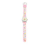 SHERCHPRY Montre-Bracelet Analogique Cœur Silicone Souple Rose Clair pour Garçon Et Filles Étudiants Apprentissage Temps Présent Scolaire