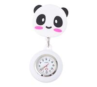 SHERCHPRY Montre De Poche à Clip Et Mécanisme Rétractable, Montre De Poitrine Panda en Caoutchouc Souple pour Infirmiers Et Médecins, pour Consultation Et Soins