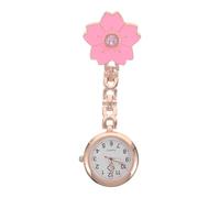 SHERCHPRY Montre de Poche D'infirmière Fleurie avec Trotteuse | Verre, Quartz et Alliage de Zinc, Clip-on Amovible, Usage Rapide en Service, et Revers