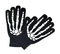 SHERCHPRY Moufles de Cyclisme à Motif Squelette Lumineux pour Halloween Tricotés Taille Unique Chauds et Décoratifs pour Fêtes Usage Extérieur et Vélo de Nuit Paire Fantaisie