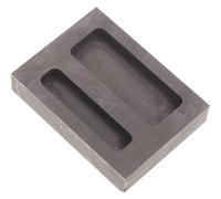 SHERCHPRY Moule en Graphite à 2 Trous pour Lingots de Métaux Non Ferreux Moule de Fusion Résistant à Haute Température à Lingots pour Coulée D’Or Cuivre et Aluminium