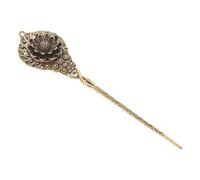SHERCHPRY Outil à Cigares en Métal Orné Fleur de Lotus, Aiguille de Précision Portable 16,5 Cm, Accessoire Vintage pour Réparation et Amélioration du Tirage, Voyage et Événements Sociaux