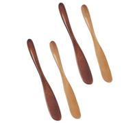 SHERCHPRY Outils de Beauté en Bois Naturel pour Application de Masque Facial - 4 Pièces Grattoirs Cosmétiques pour Crème Contour des Yeux, Spatules Compactes en Bois de Hêtre pour Soins