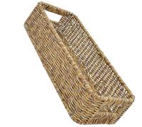 SHERCHPRY Panier de Rangement pour Épices en Plastique Tressé, Couleur Café, Organiseur Multifonction Résistant pour Cadeau et Bureau, Boîte Rectangulaire pour Fichiers et Baguettes