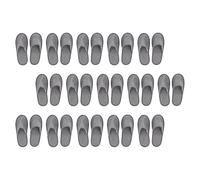 SHERCHPRY Pantoufles de Voyage Pliables Antidérapantes en Tissu Gris 5 Mm, Lot de 15 Paires pour Hommes et Femmes, Légères et Portables, Usage Intérieur et Hôtel