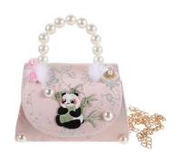 SHERCHPRY Paquet Panda à Main pour Petites Filles, Style Chinois avec Motif Panda Mignon et Perles Délicates, Bandoulière et Anses, Léger et Confortable Voyages et Occasions Spéciales