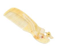 SHERCHPRY Peigne à Cheveux en Corne Naturelle Sculptée Phénix Simple Face Couleur Aléatoire Léger et Portable pour Massage du Cuir Chevelu à Domicile Outil Coiffure Couleur Aléatoire