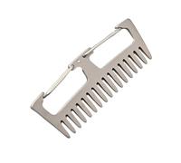 SHERCHPRY Peigne Antistatique en Alliage de Titane Léger Porte-clés, Peigne D'extérieur Portable à Dents Larges pour Soins Capillaires, Outil Multifonction de Voyage, Couleur Argentée, 1