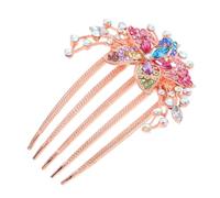 SHERCHPRY Peigne Cheveux Femme avec Accessoire Mariage Chic pour Chignon et Coiffure Décor Floral Coloré Maintien Doux sans Abîmer Cheveux pour Fête et Usage