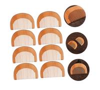SHERCHPRY Peigne En Bois Antistatique Portable 8 Pièces Mini Demi-lune Léger Pour Femme Massage Cuir Chevelu Usage Familial Voyage