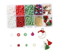 SHERCHPRY Perles en Pâte Polymère 10 Compartiments Kit Accessoires Bijoux DIY Perles Rocaille Matériaux pour Boucles D’Oreilles et Pendentifs Fournitures Créatives pour Fabrication