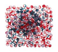 SHERCHPRY Perles en Verre Craquelé 10 MM Dégradé Bicolore Noir et Rouge-Bleu Lot 200 Pcs pour Création Bijoux DIY Perles Rondes pour Bracelets et Colliers Artisanaux
