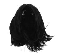 SHERCHPRY Perruque Courte Droite Noire Avec Frange Plate Fibres Synthétiques Pour Cosplay Et Utilisation Quotidienne Style Bobo Élégant Pour Fêtes Et Événements