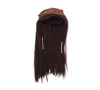 SHERCHPRY Perruque de Pirate Brune pour Cosplay et Fêtes Halloween Ensemble Perruque et Foulard de Pirate pour Hommes et Femmes Accessoire de Costume Unique