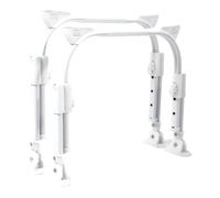 SHERCHPRY Pied de Table Pliant en U Auto-bloquant Réglable, Fer Blanc | Installation Facile, Antidérapant, Paire pour Tables D’école et Tables de Canapé