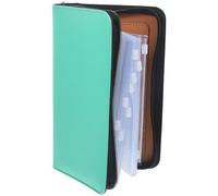 SHERCHPRY Pilulier Étanche Portable en PU Vert 21 X 13 CM avec 6 Pochettes à Pilules Zippées à Feuilles Mobiles - Organisateur Compact pour Remède et Petits Accessoires Voyage et Usage