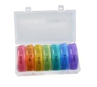 SHERCHPRY Pilulier Hebdomadaire à Compartiments Pour Comprimés Et Médicaments Étui Rond Portable Pour Vitamines Pour Voyages Couleurs Arc-ciel