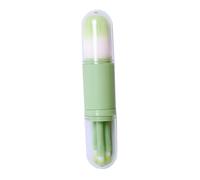 SHERCHPRY Pinceau de Maquillage Vert à Double Tête 4-en-1 pour Application D'ombre et D'illuminateur, Fibre Artificielle et Plastique, pour Amateurs et Professionnels