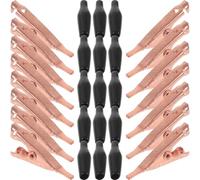 SHERCHPRY Pinces Crocodiles en Cuivre Pur, Lot de 15 Pièces, Mâchoires Lisses sans Dents, Mini Pinces Métalliques à Griffes Plates, Conductivité Électrique Supérieure, Couleur Aléatoire