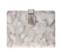 SHERCHPRY Planificateur D'horaire Marbré A5 Serrure et Mot de Passe, Carnet de Notes en Pu et Papier, Pages Extensibles pour Organisation Quotidienne