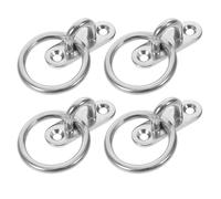 SHERCHPRY Plaque à Œillet en Acier Inoxydable 4 Pièces avec Anneau d'ancrage M5, Support Marin Résistant la Corrosion, pour Gréement de Bateau, à Suspendre de Hamacs et Ancrage Extérieur