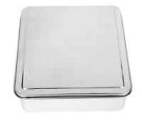 SHERCHPRY Plaque de cuisson réutilisable acier inoxydable avec couvercle, bac pour mousse et tiramisu, fournitures pour atelier de pâtisserie